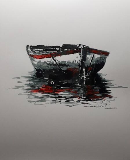 La vieille barque - 65x50