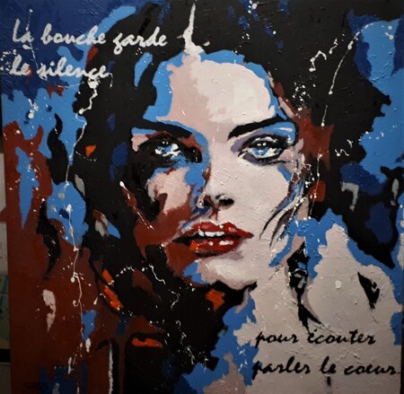 La bouche gardre le silence .... - 80x80