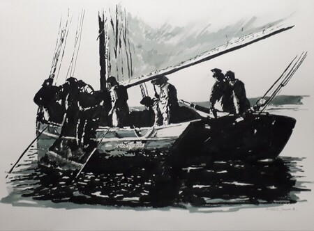 P&ecirc;cheurs d'antan - 65x50
