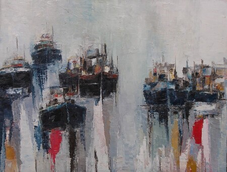 Retour de p&ecirc;che - 100x80
